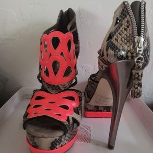 TopShop Faux Snakeskin Heels